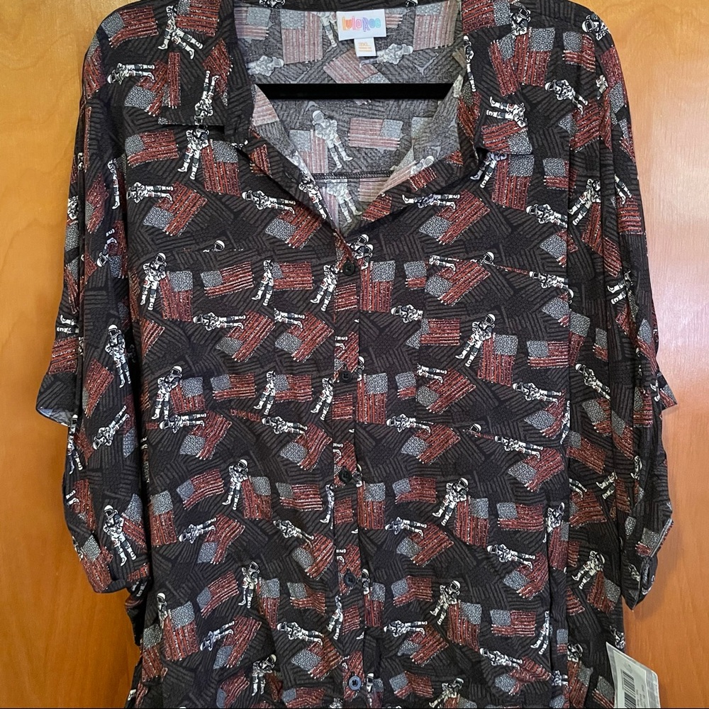 LuLaRoe Amy Button-Down Crop Blouse